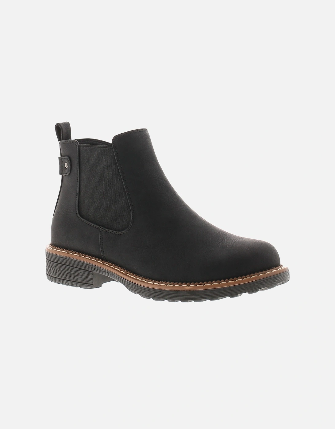 Womens Ankle Boots Concise PU Zip Fastening Chelsea Black UK Size, 6 of 5