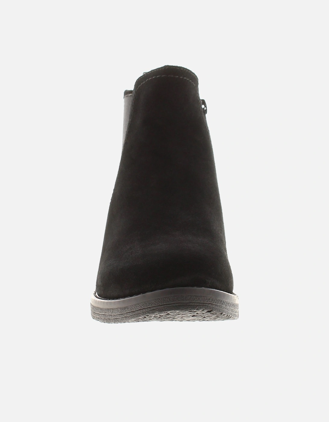 Womens Boots Ankle Maddy Wide Fit Suede Leather Zip black UK Size