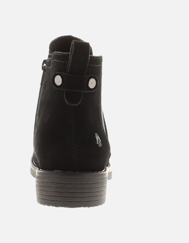 Womens Boots Ankle Maddy Wide Fit Suede Leather Zip black UK Size