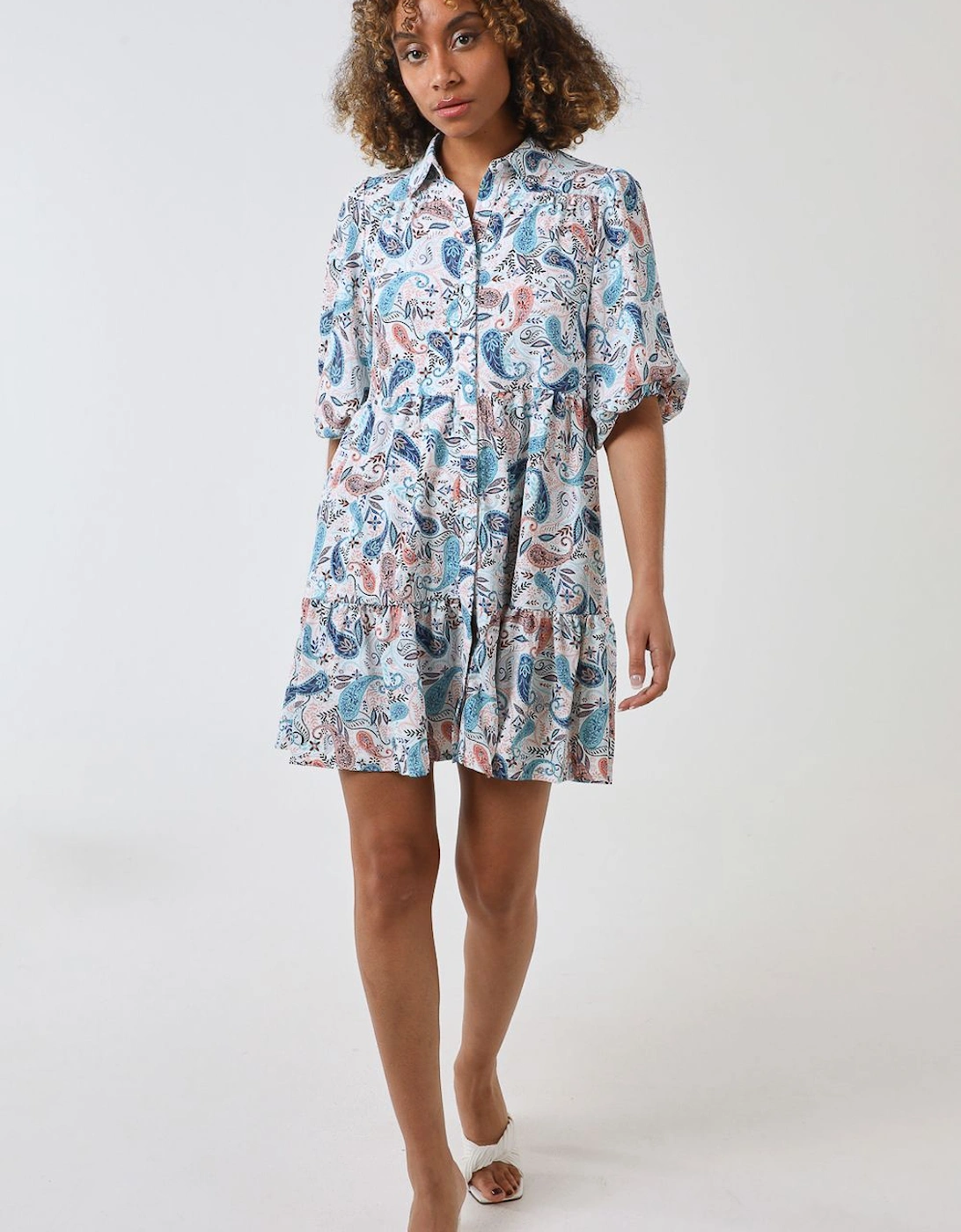 Trapeze Tiered Shirt Dress, 2 of 1
