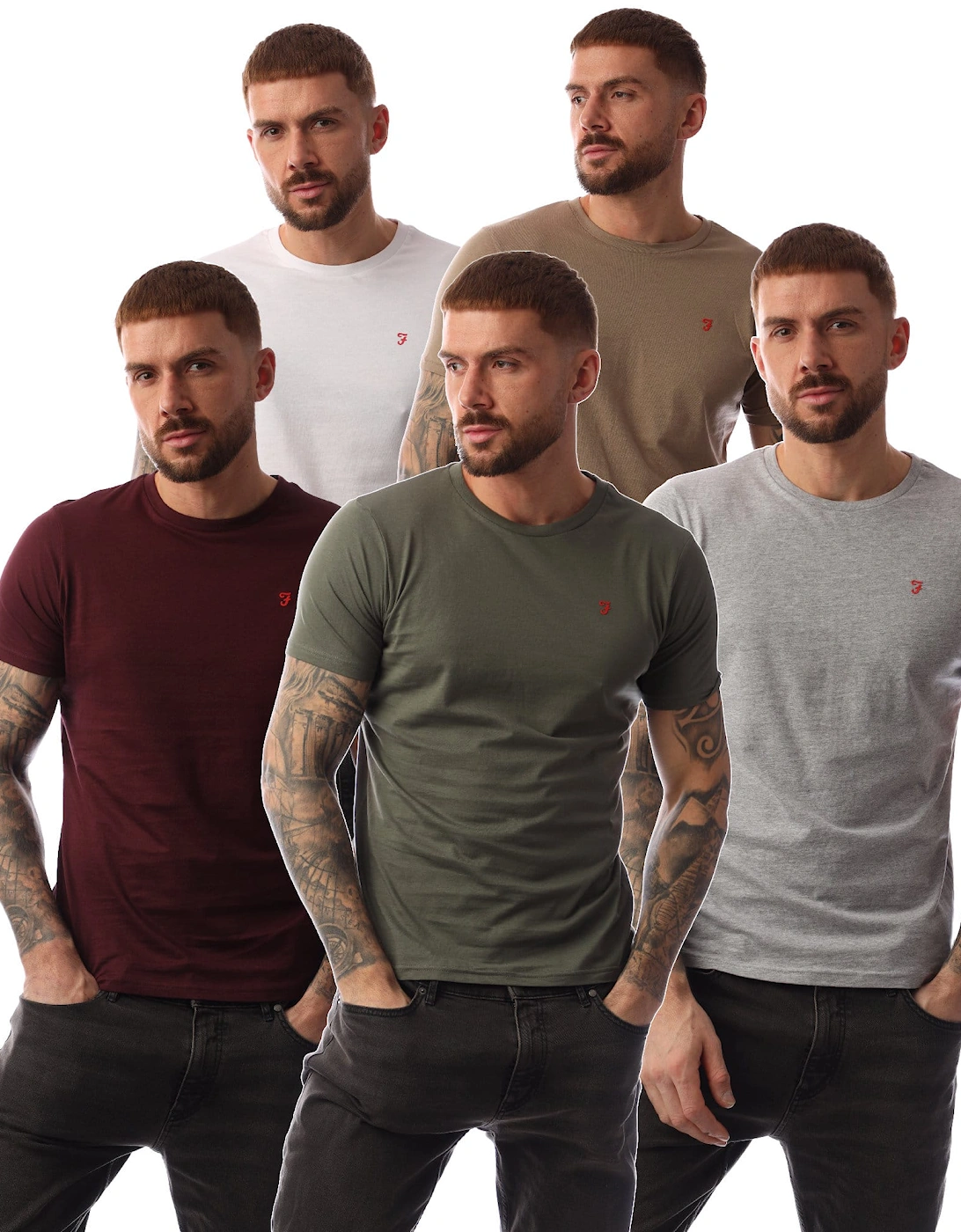 Mens Wardlow 5 Pack Lounge T-Shirts, 4 of 3