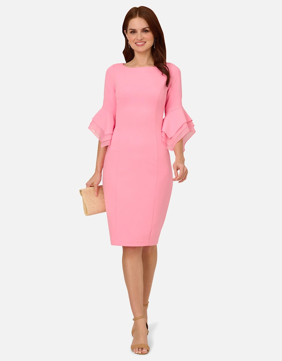 Knit Crepe Tiered Sleeve Dress, 2 of 1