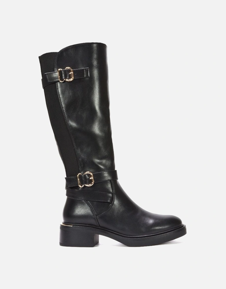 'Beatrice' Elasticated Knee High Chunky Biker Boots