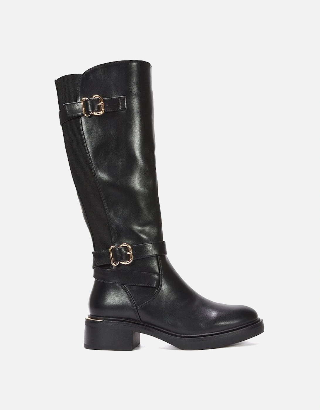 'Beatrice' Elasticated Knee High Chunky Biker Boots, 2 of 1