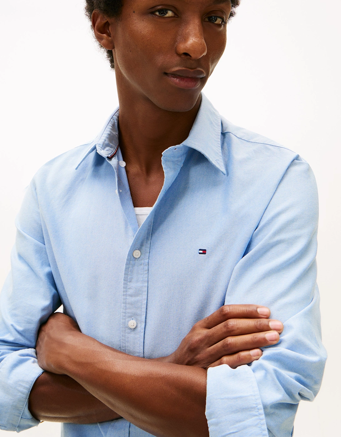 Solid Heritage Mens Long Sleeve Oxford Shirt - Shirt Blue