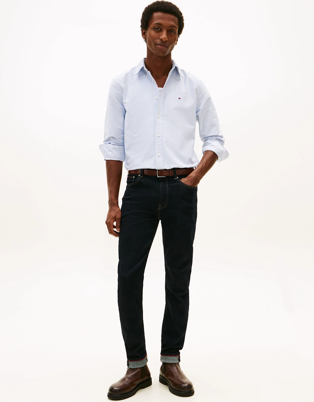 Heritage Oxford Stripe Mens Shirt - Shirt Blue/White