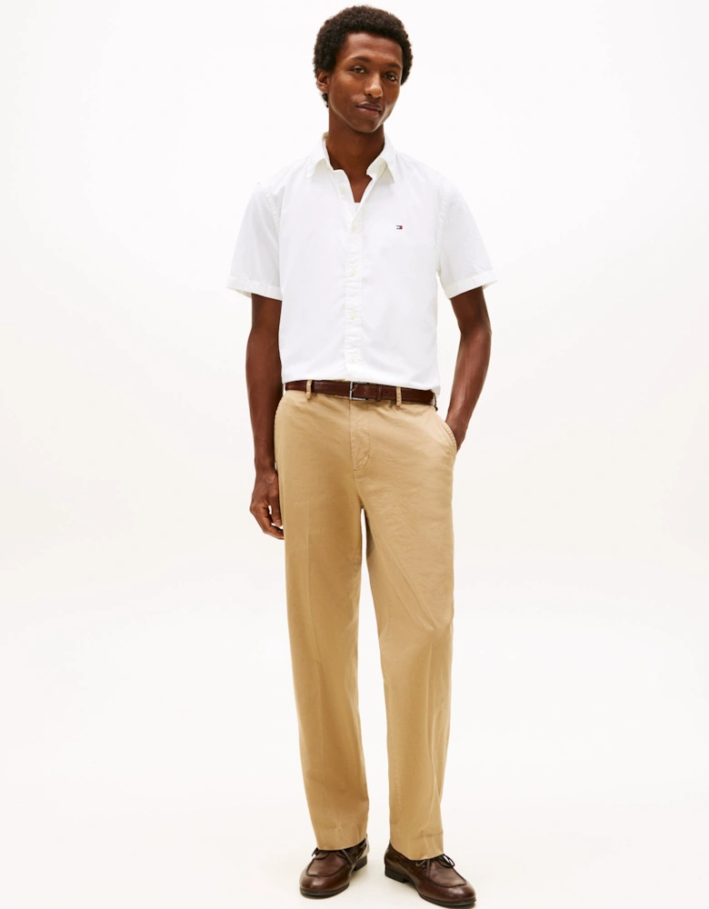 Core Flex Poplin Solid Mens Short Sleeve Shirt - Optic White