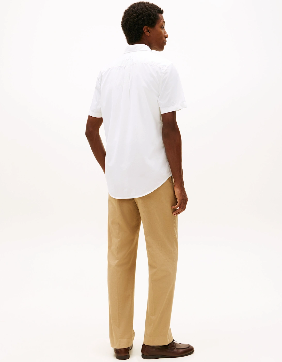 Core Flex Poplin Solid Mens Short Sleeve Shirt - Optic White