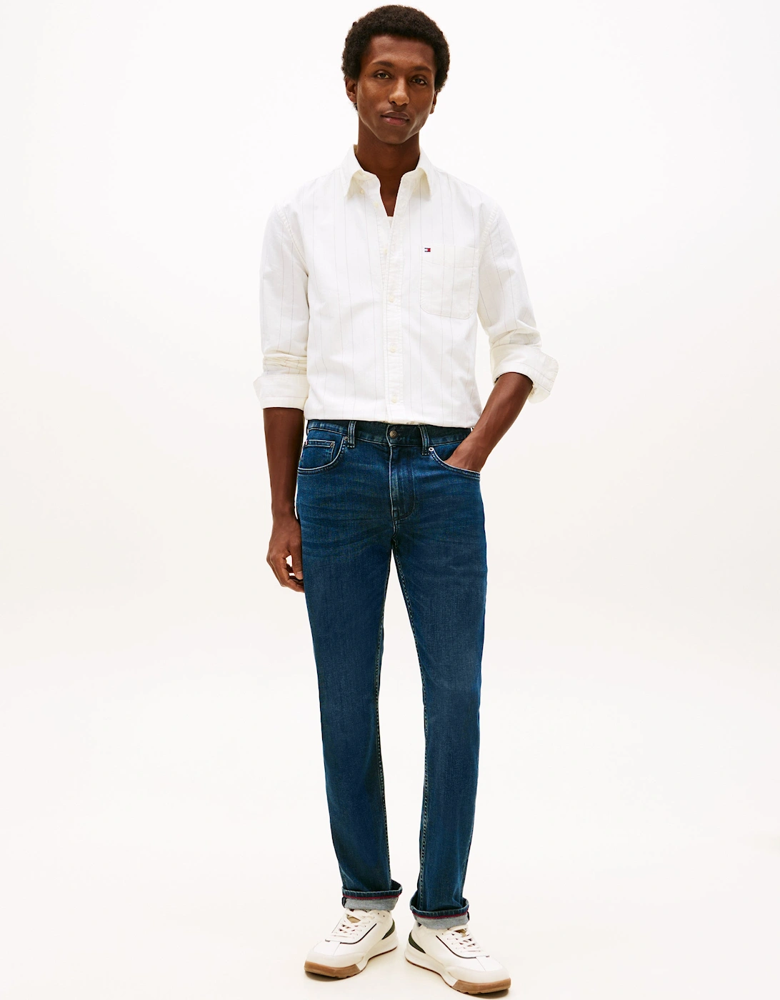 Core Denton Faded Mens Straight Leg Jeans - Tinted Blue
