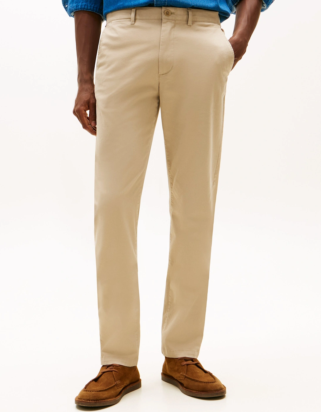 Men's Tommy Hilfiger Core Denton Essential Mens Straight Twill Chinos - Batique Khaki - Tan - Size: W34 l30