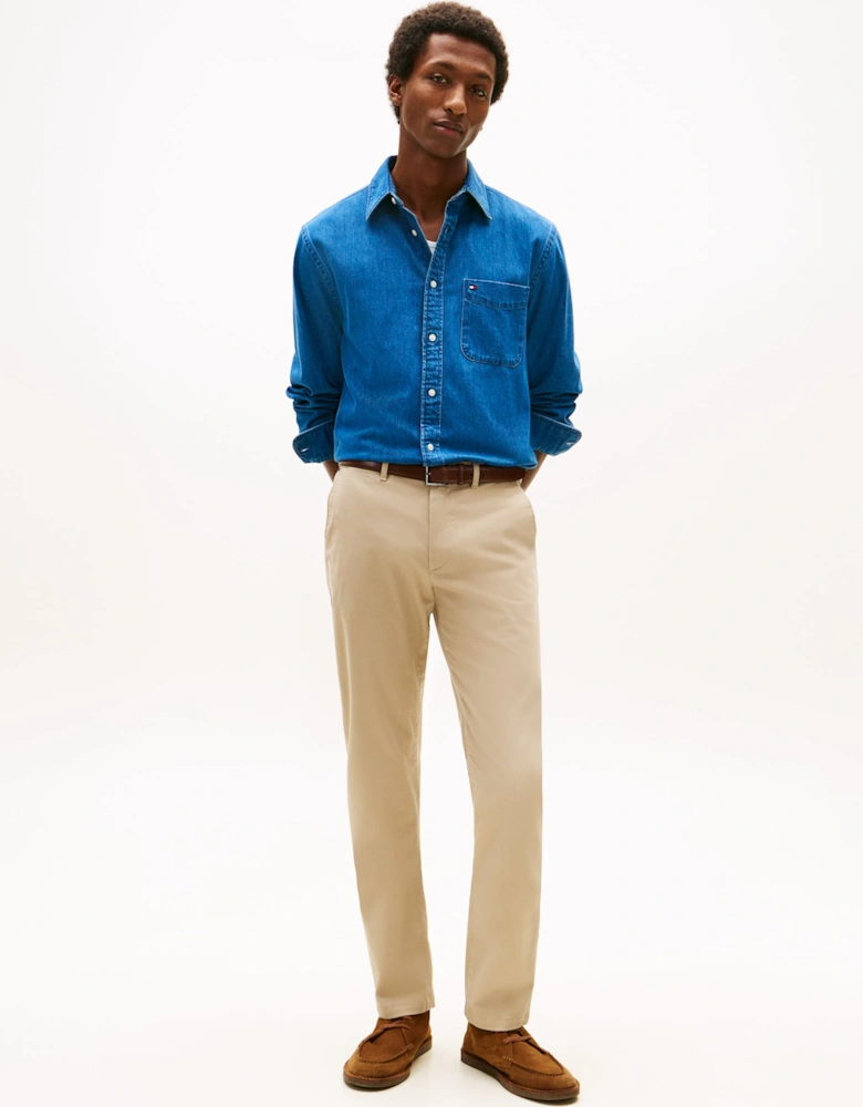 Core Denton Essential Mens Straight Twill Chinos - Batique Khaki