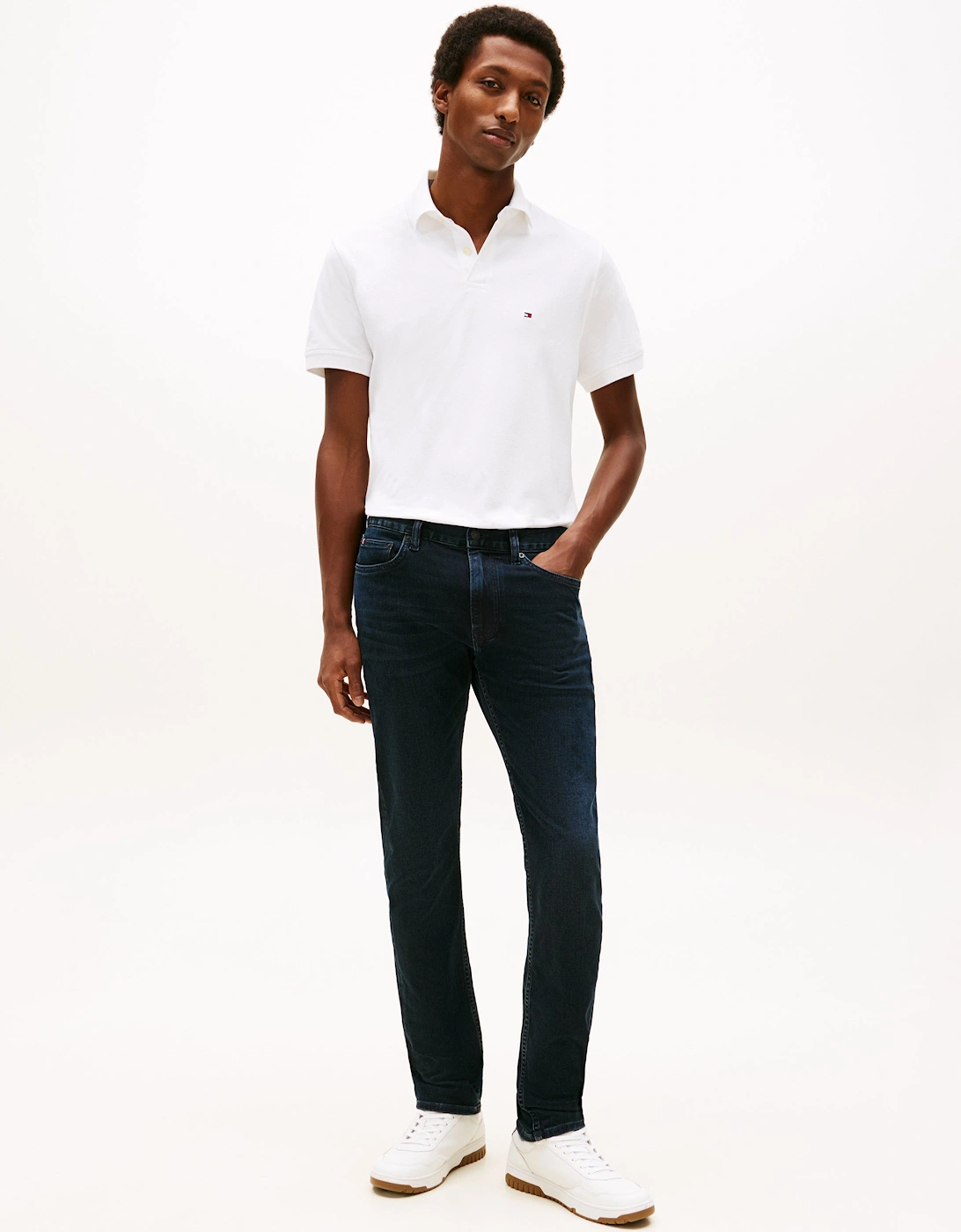 Tommy Hilfiger Denton Stretch Slim Straight Fit Jeans, Dark Wash, Size 30, Inside Leg Regular, Men - Image 5