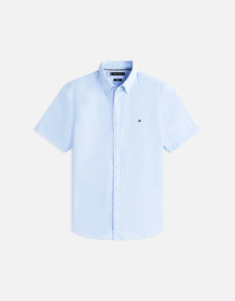 Core Flex Poplin Solid Mens Short Sleeve Shirt - Sweet Blue