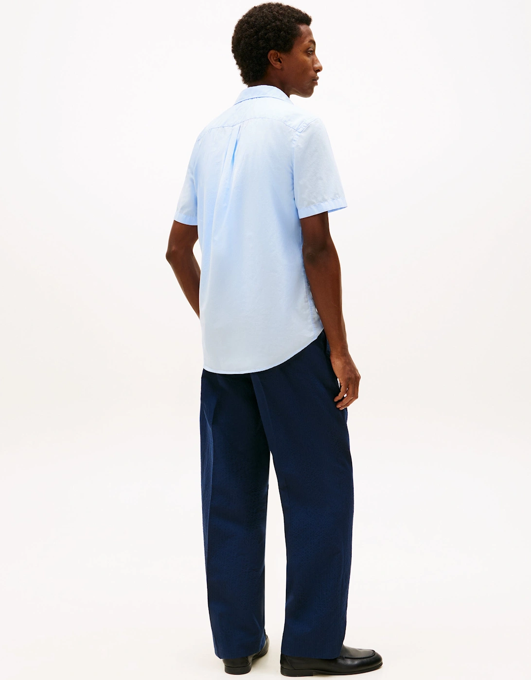 Core Flex Poplin Solid Mens Short Sleeve Shirt - Sweet Blue