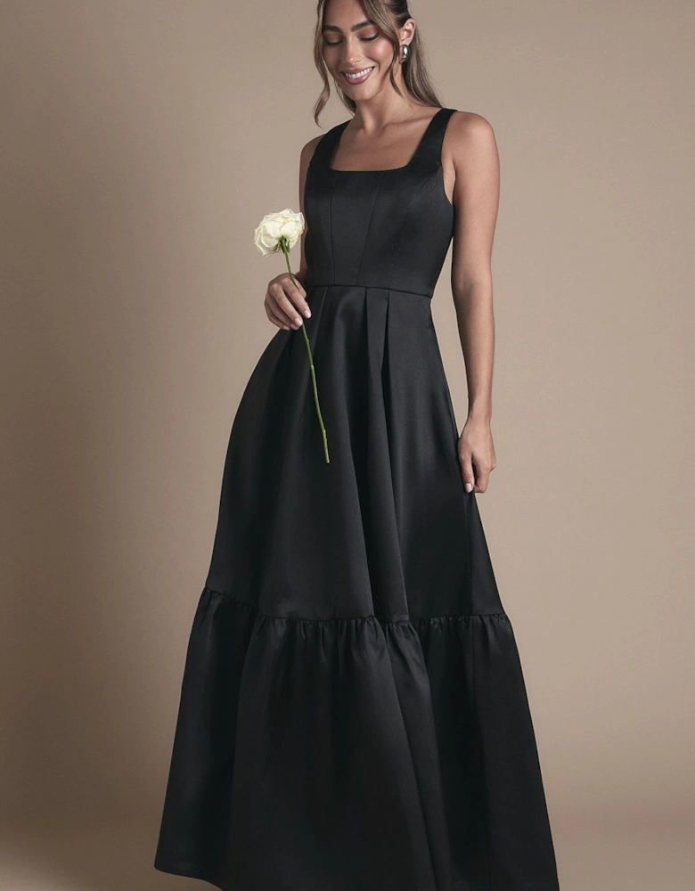 Twill Strapless Full Skirted Bridesmaid Dress
