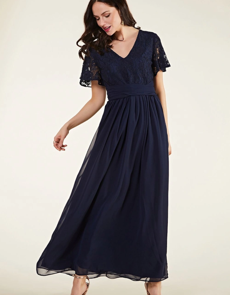 Navy Lace 'Paula' Evening Dress