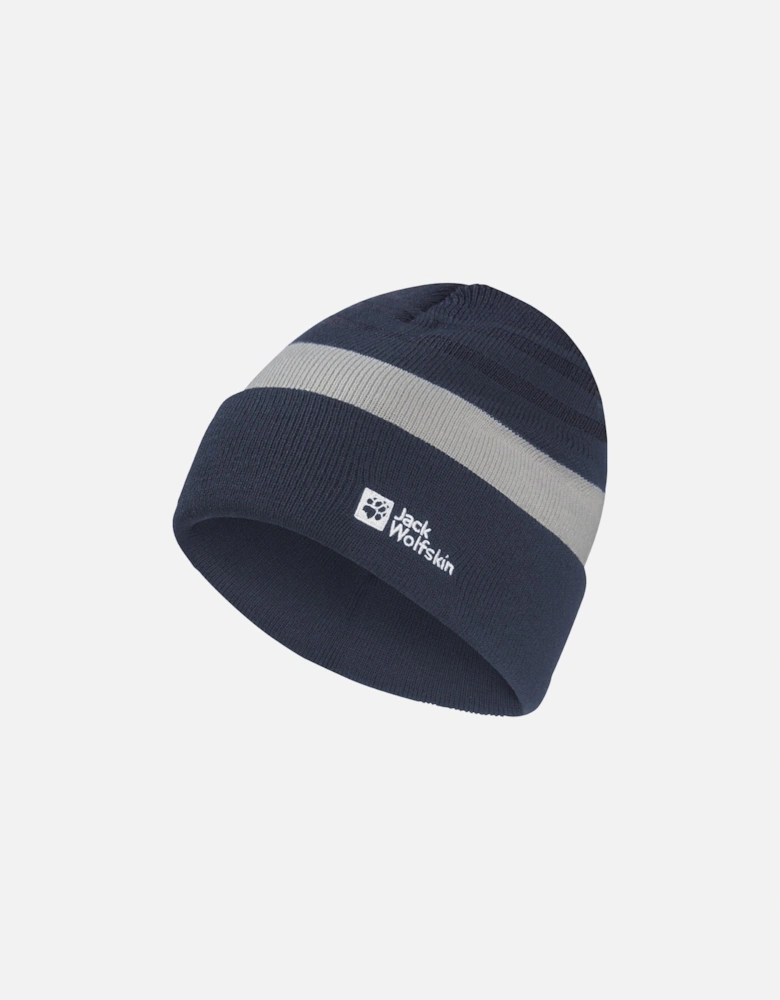 Kids Stripy Knit Winter Beanie