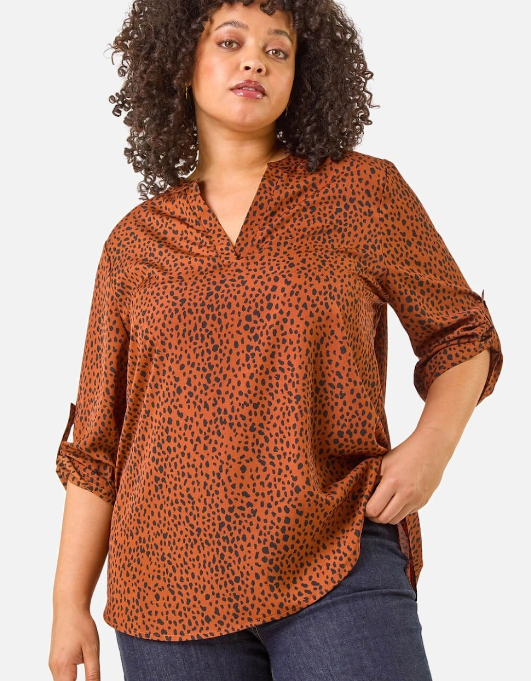 Curve Spot Print Tunic Top, 2 of 1