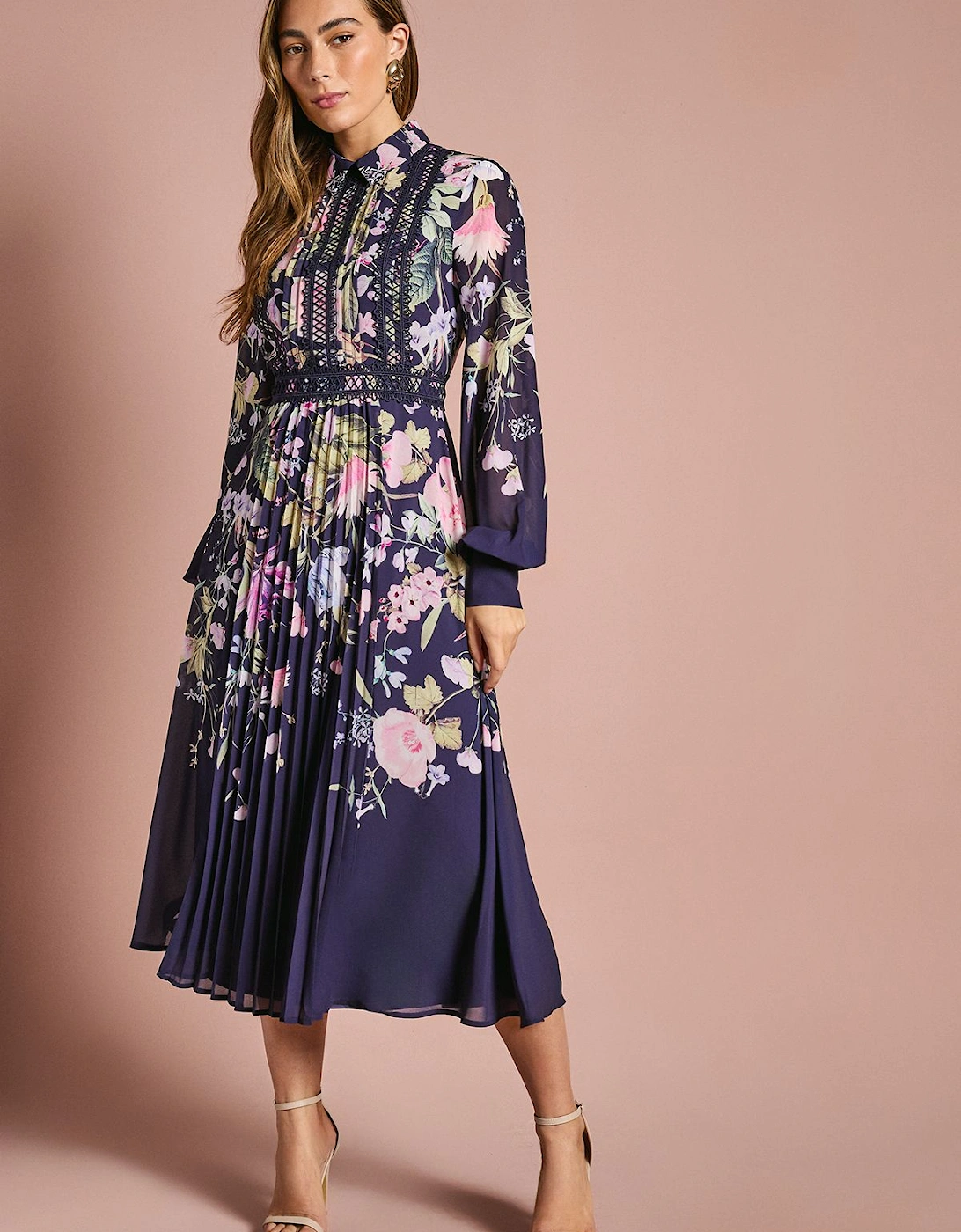 Placement Print Collared Shirt Dress, 2 of 1
