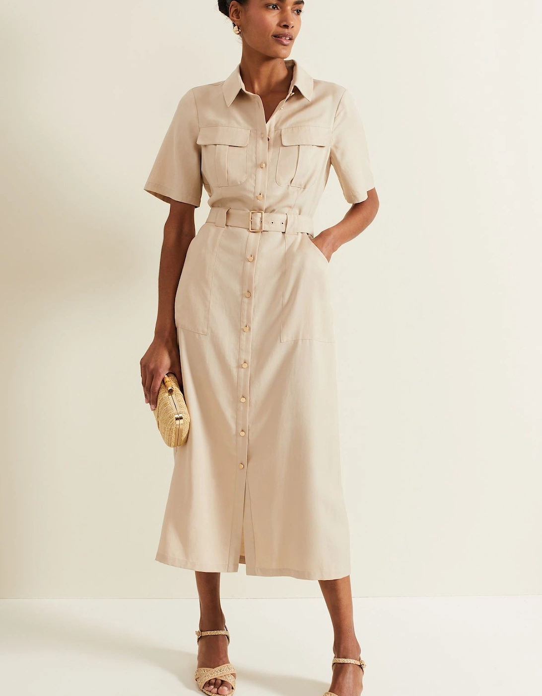 Willow Utility Short Sleeve Midi Dress, 2 of 1
