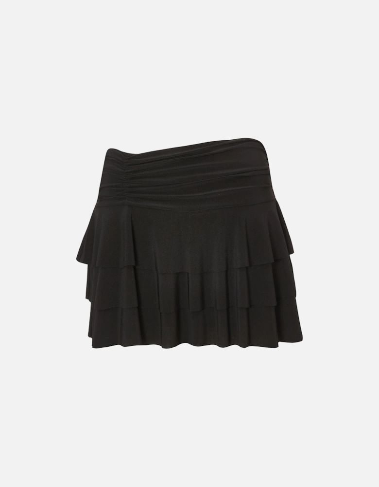 Black Ruffle Tiered Skort