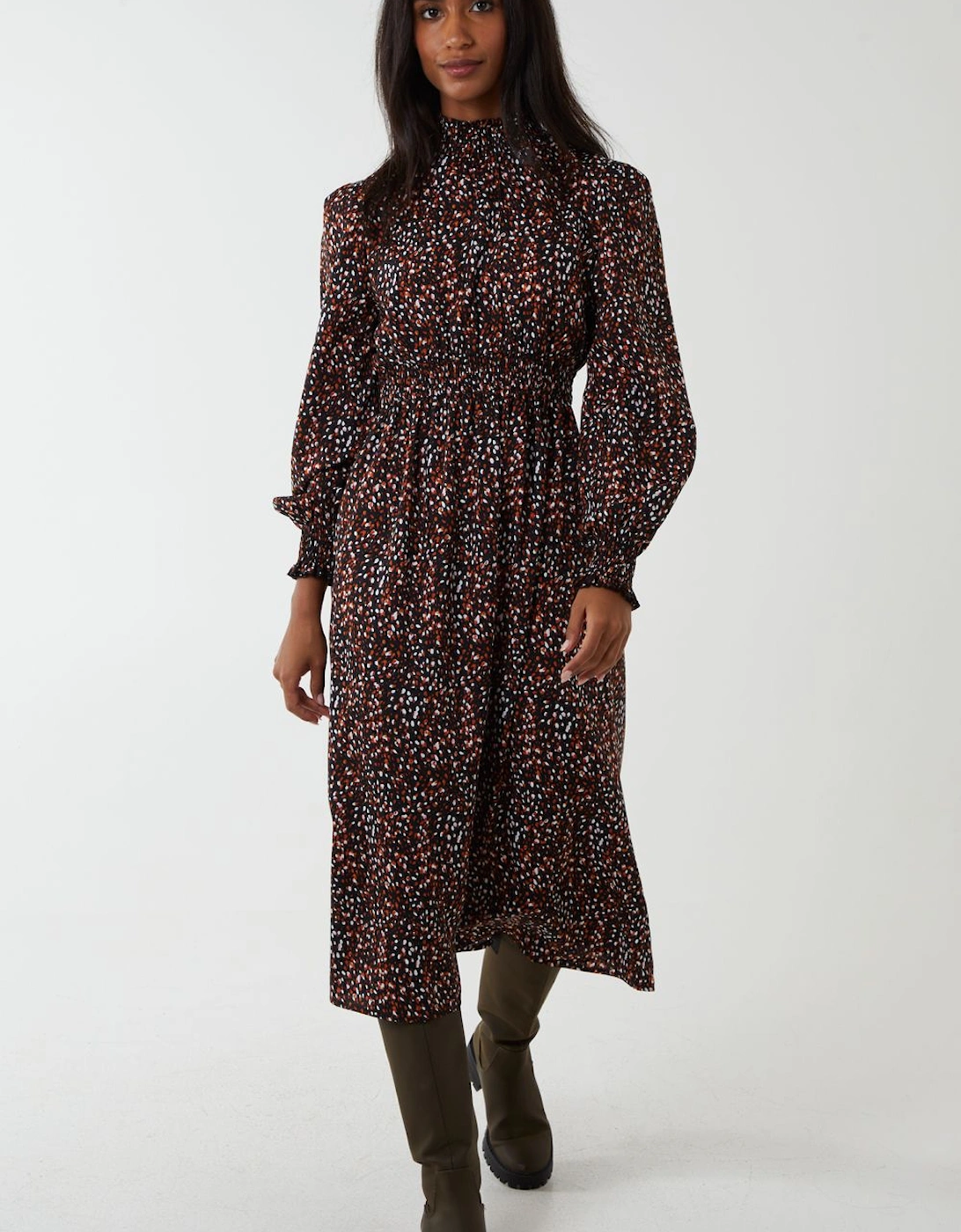 Shirred Midi Dress, 2 of 1