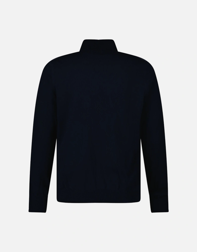 Suede-Effect Alcantara Bomber Jacket in Navy