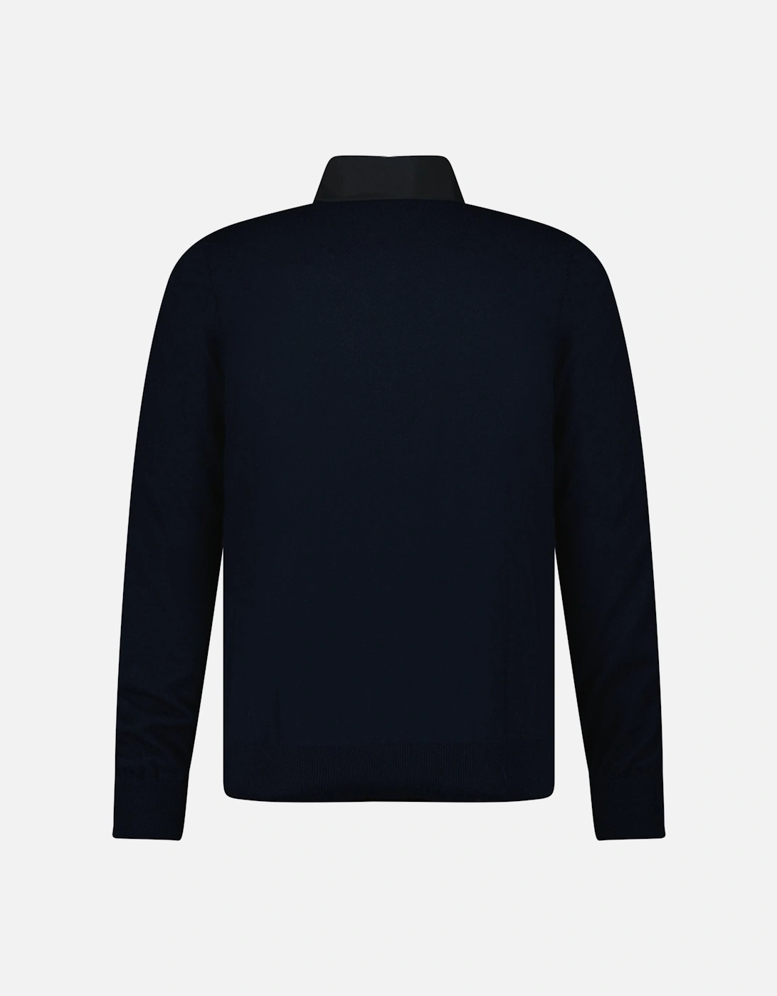 Full Zip Cotton & Nylon Jacket in Black/Navy