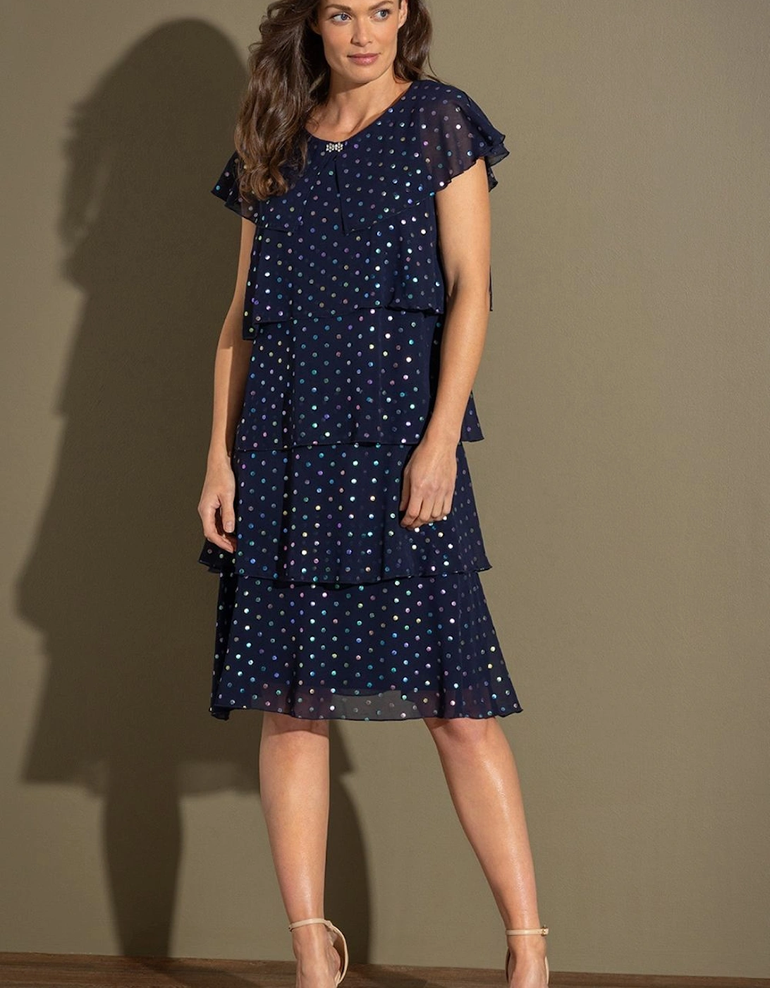 Shimmer Spot Print Layered Dress, 2 of 1