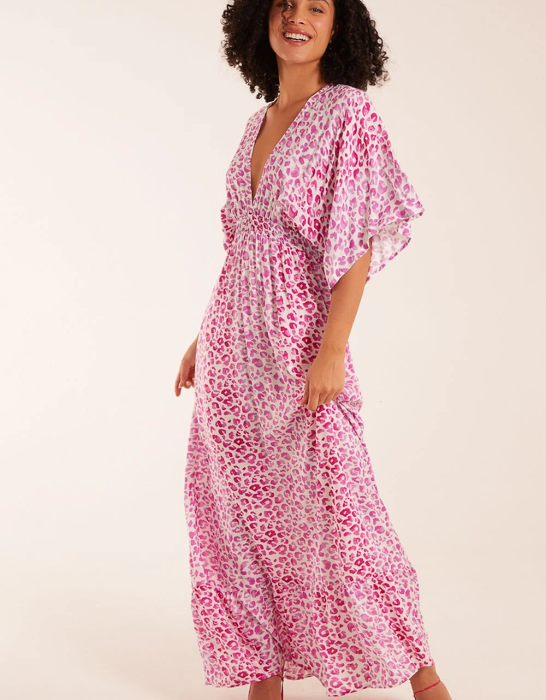 Elasticated Waist Tier Hem Maxi Dress, 2 of 1