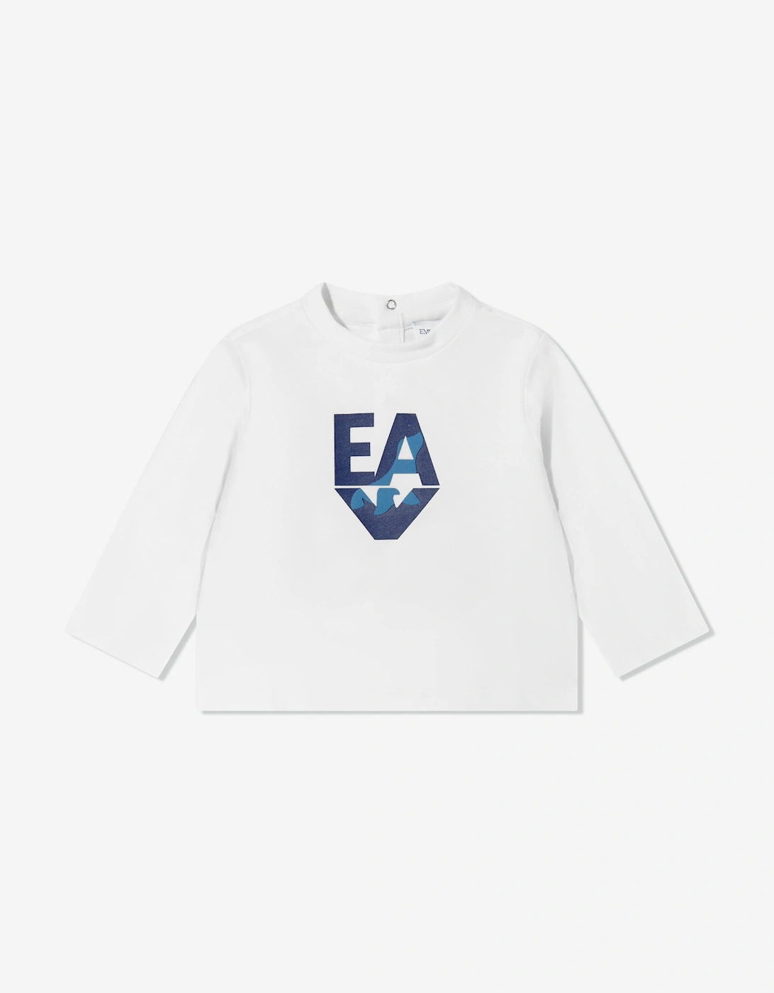 Baby Boys Long Sleeve Logo T-Shirt in Ivory, 5 of 4