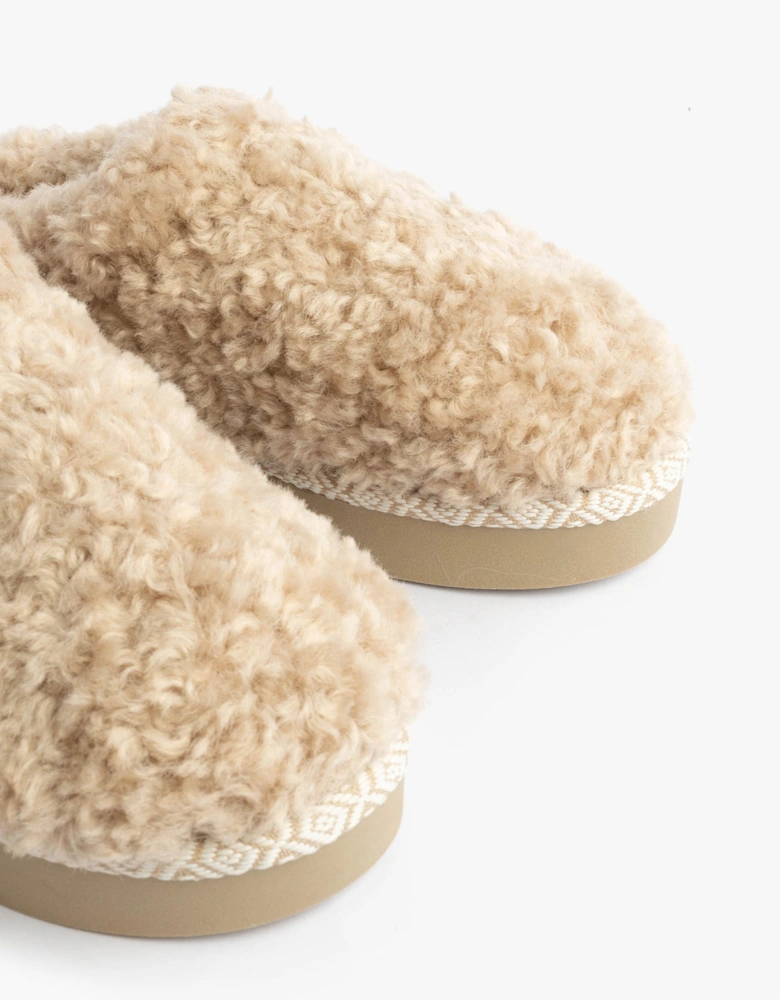 ALICIA Womens Mule Slippers Biscuit