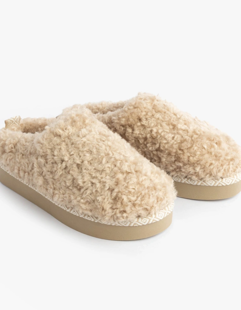 ALICIA Womens Mule Slippers Biscuit