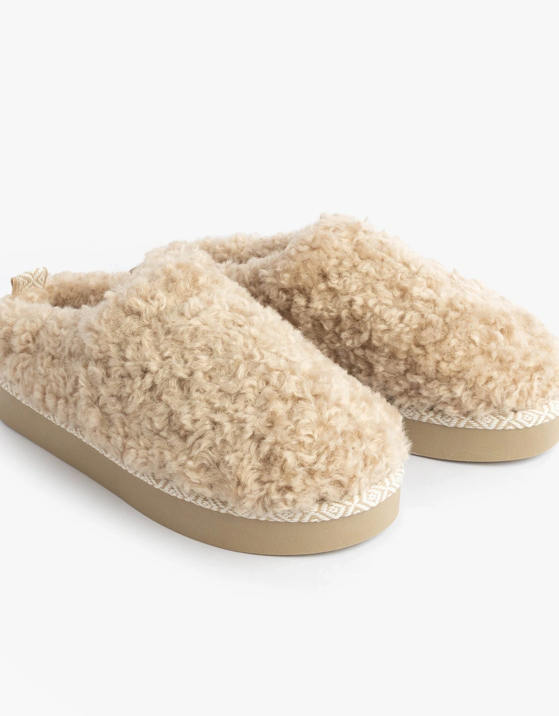 ALICIA Womens Mule Slippers Biscuit