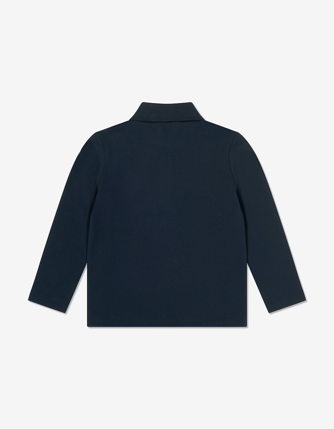 Boys Long Sleeve Logo Polo Shirt in Navy