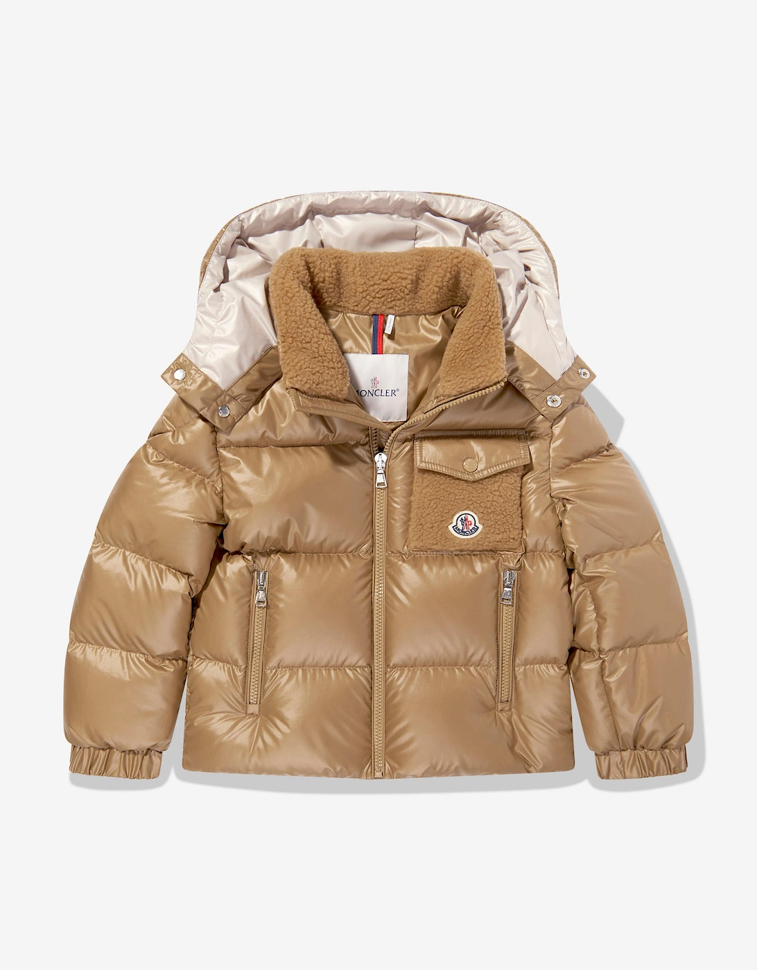 Girl's Moncler Enfant Kids Yule Down Padded Jacket in Beige - Cream - Size: 8 years