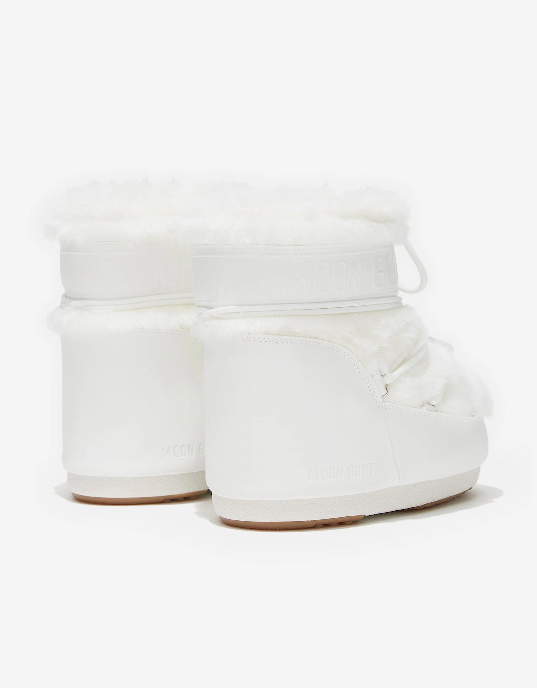 Moon Boot Kids Icon Low Faux Fur Boots in White