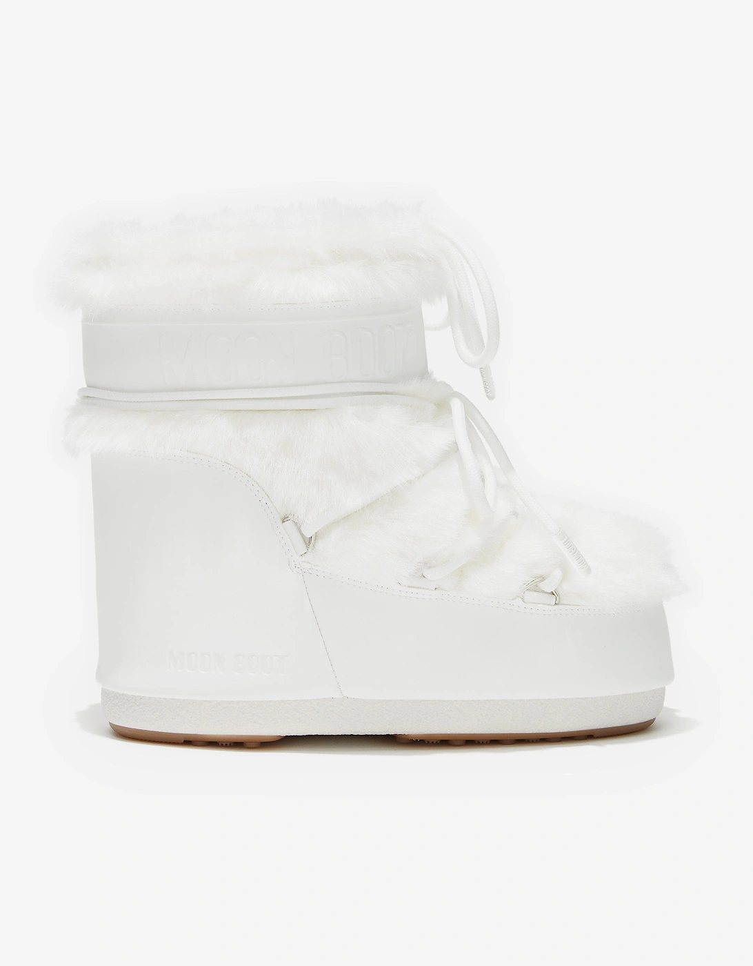 Moon Boot Kids Icon Low Faux Fur Boots in White, 5 of 4