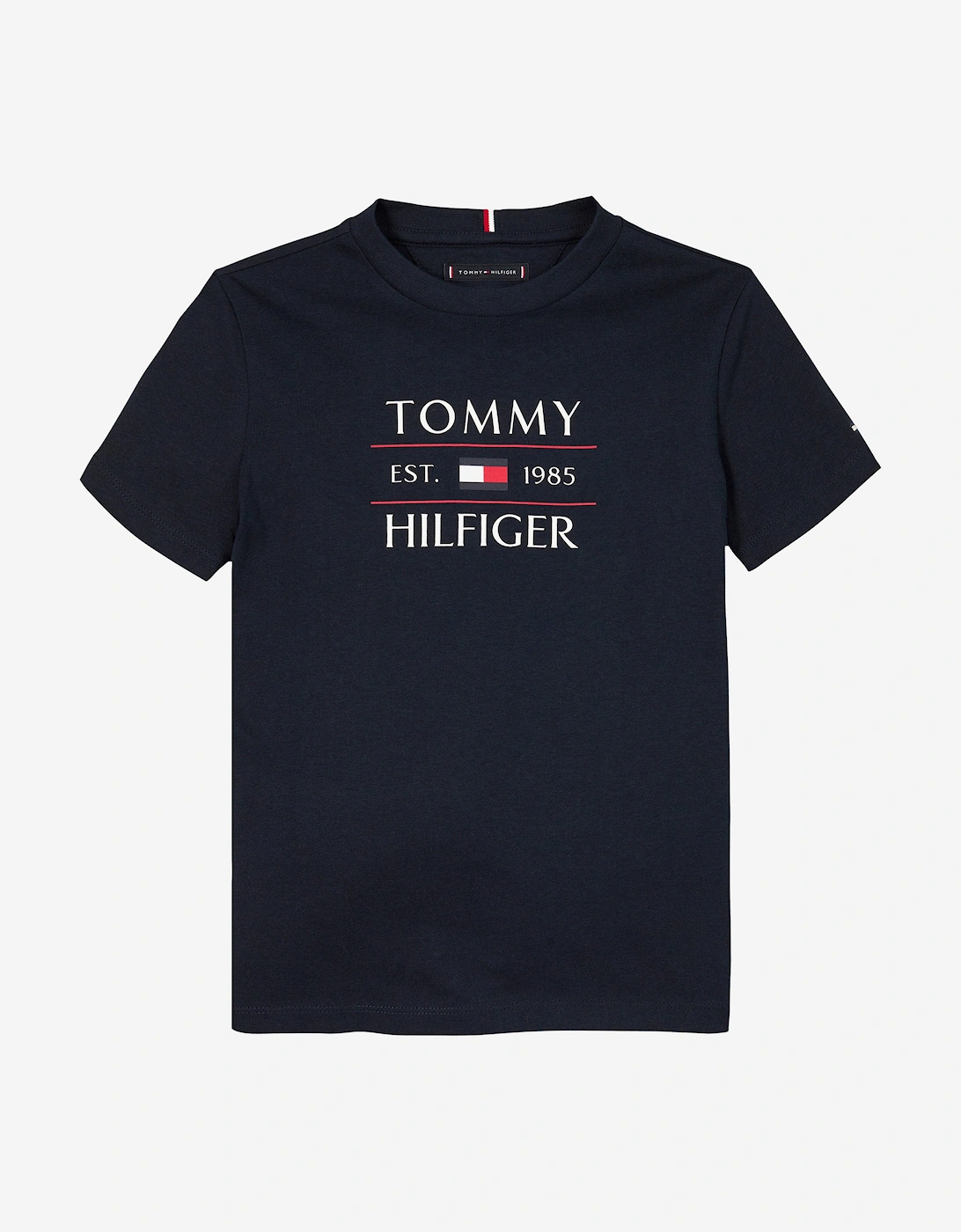 Boys Tommy Flag T-Shirt in Navy, 5 of 4