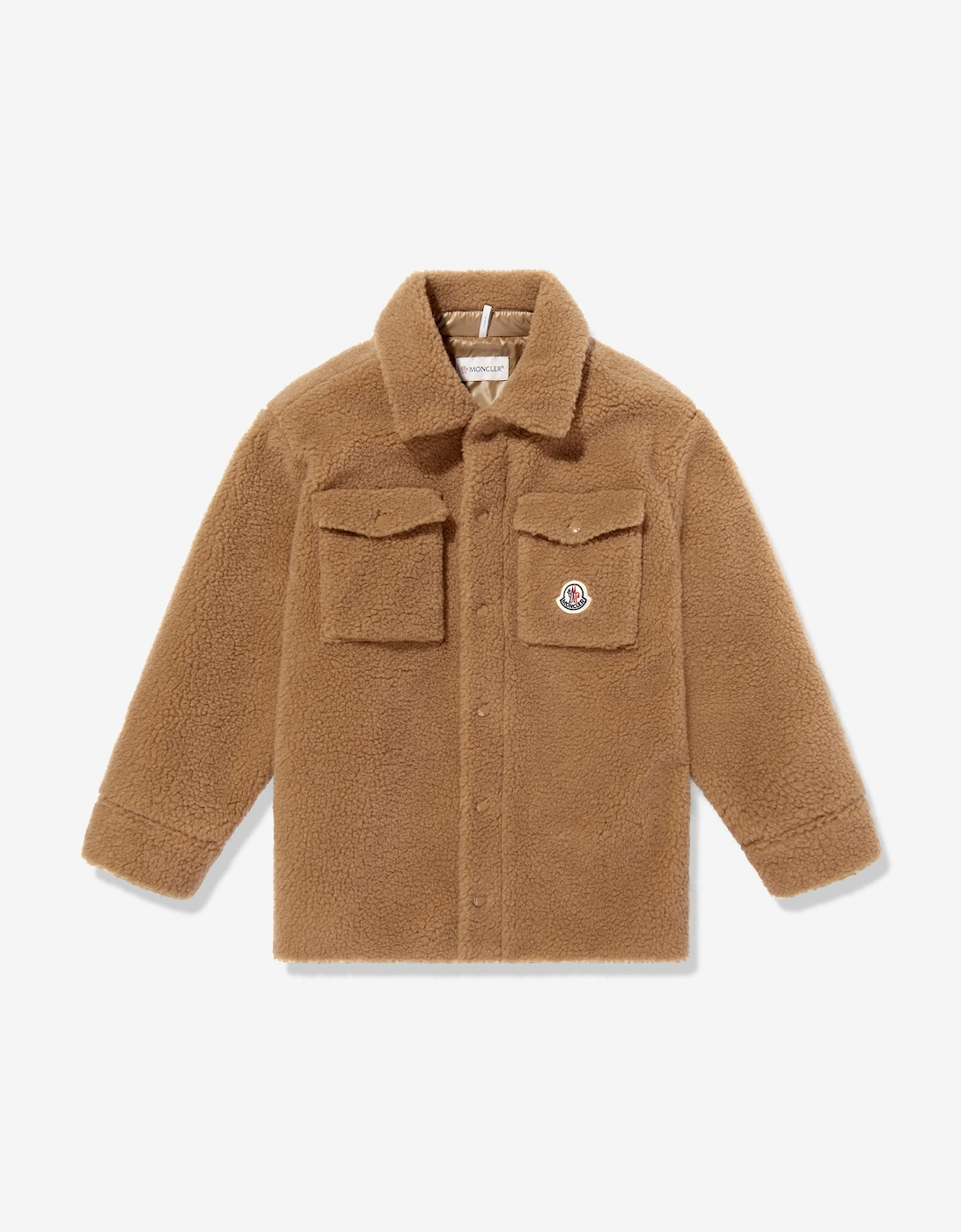 Boy's Moncler Enfant Boys Pocket Overshirt in Beige - Cream - Size: 14 years