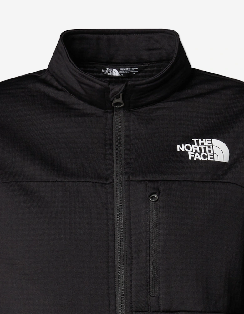 Kids Hike Midlayer Zip Up Top in Black