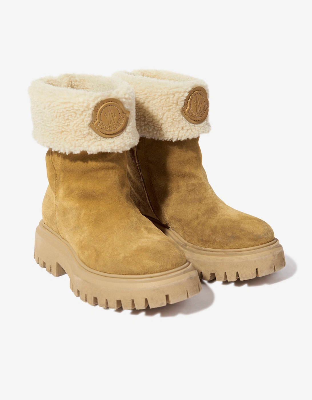 Enfant Kids Petit Aurea Mid Ankle Boots in Beige