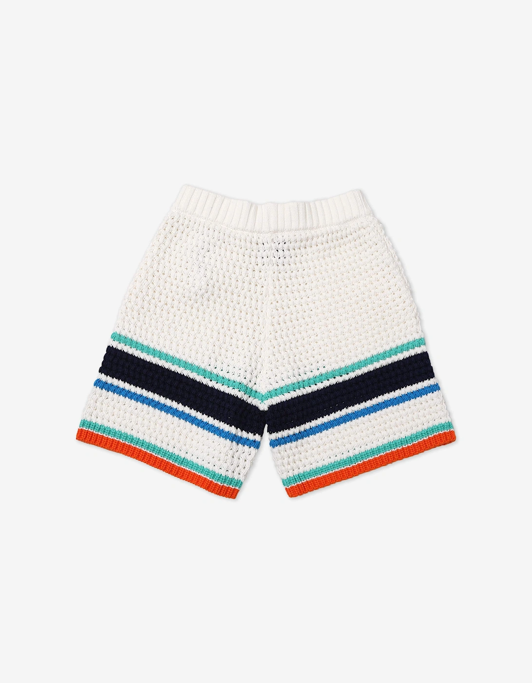 Kids Crochet Effect Tennis Shorts in White