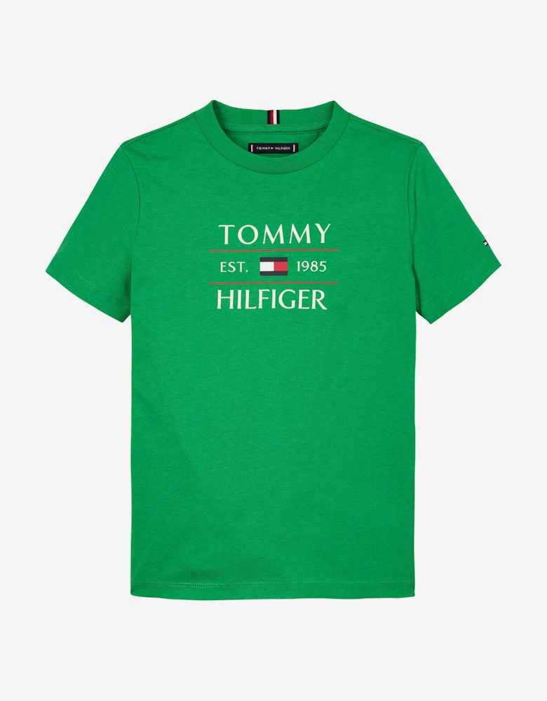 Boys Tommy Flag T-Shirt in Green