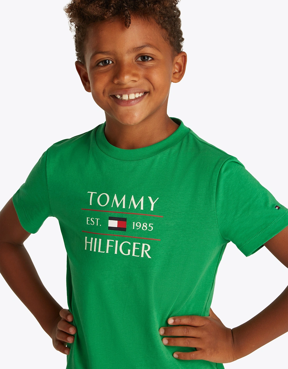 Boys Tommy Flag T-Shirt in Green