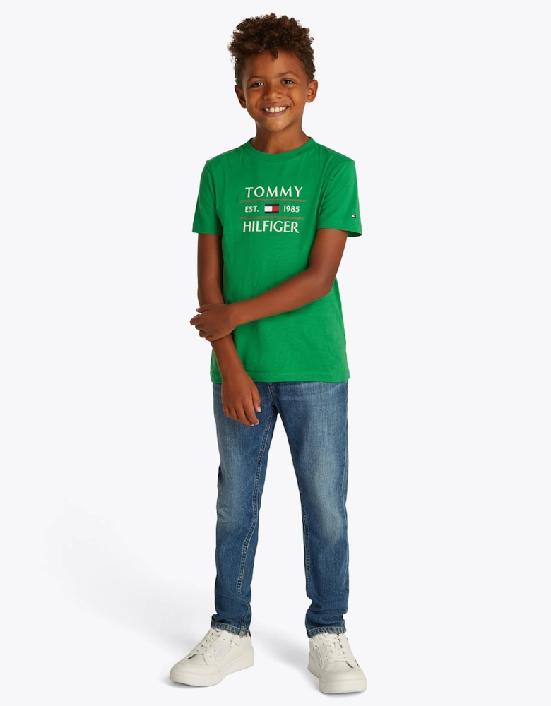 Boys Tommy Flag T-Shirt in Green