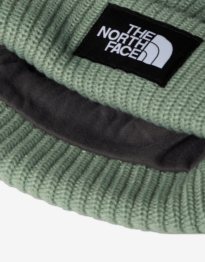 Kids Salty Lined Beanie Hat in Green