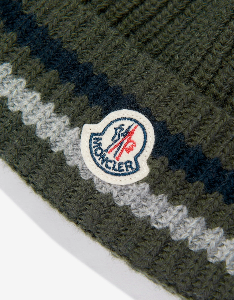 Enfant Boys Wool Beanie Hat in Green