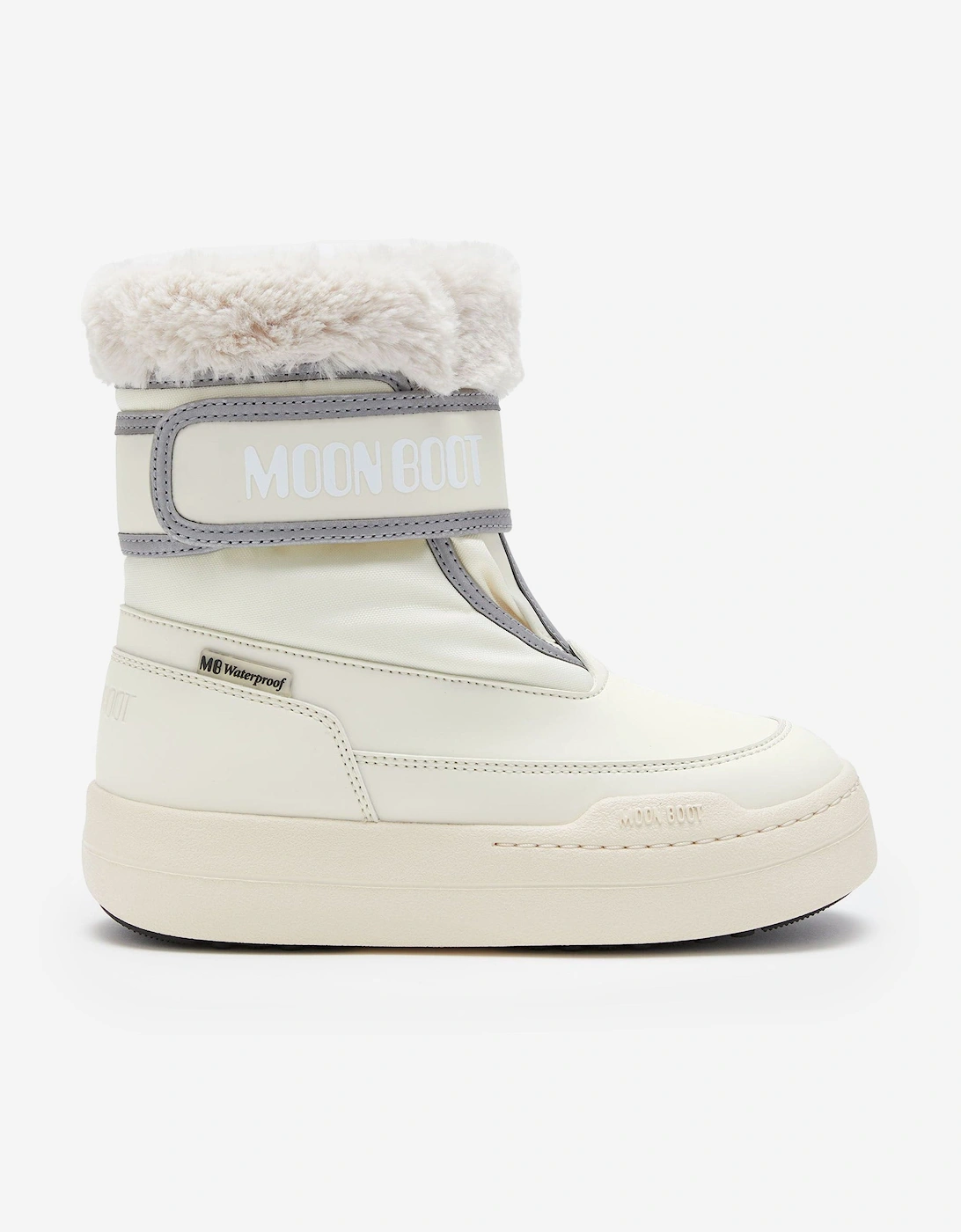 Moonboot Girls Cream 'S Moon Boot Jr Park Strap Boots In Ivory  4 Size 37 Kids