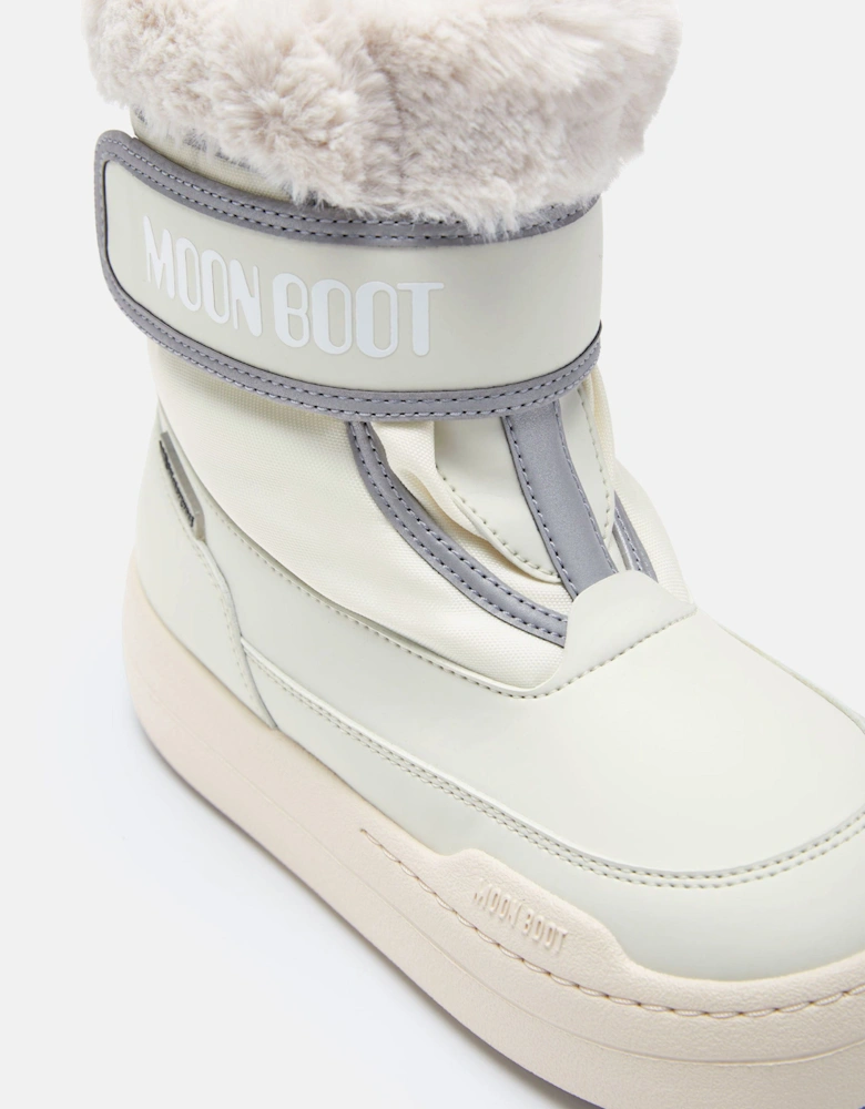 Moon Boot Girls JR Park Strap Boots in Ivory